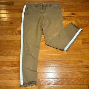 Stylish Tan Pants with White Stripe